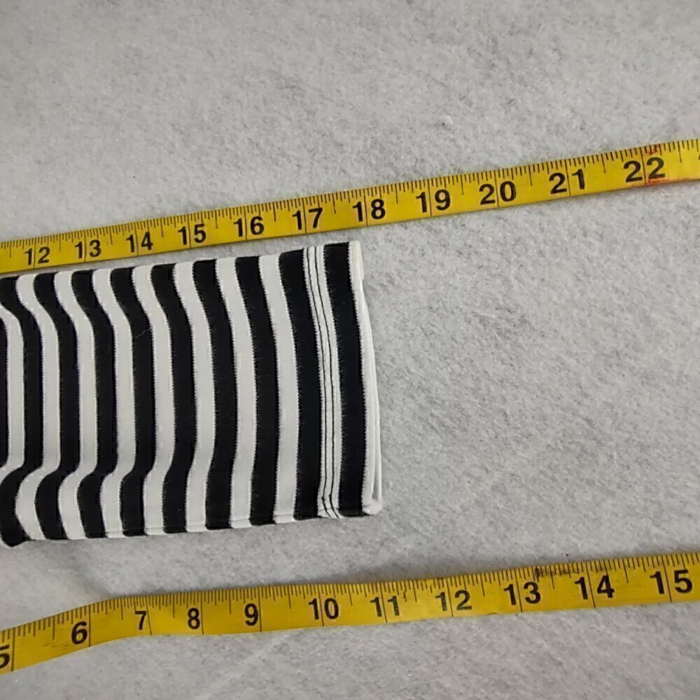 Kim Rogers Black, White Stripe Soft 100% Cotton 3/4 Sleeve Top Blouse Size PXL - Picture 10 of 12